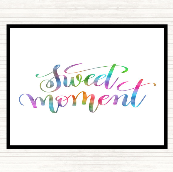 Sweet Moment Rainbow Quote Mouse Mat Pad