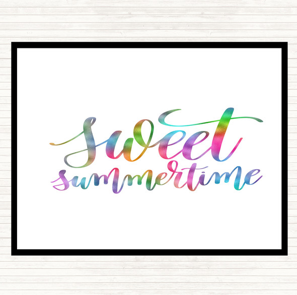 Sweet Summertime Rainbow Quote Mouse Mat Pad