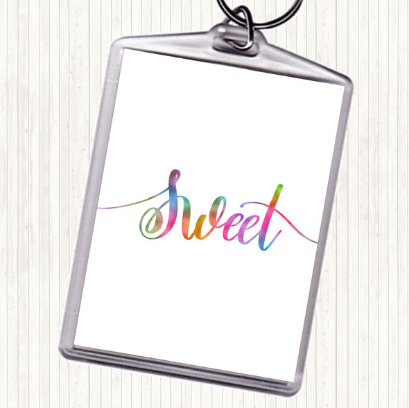 Sweet Rainbow Quote Bag Tag Keychain Keyring