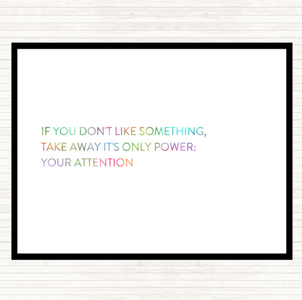 Take Away Your Attention Rainbow Quote Mouse Mat Pad