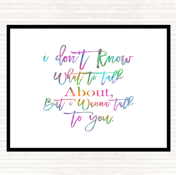Talk To You Rainbow Quote Mouse Mat Pad
