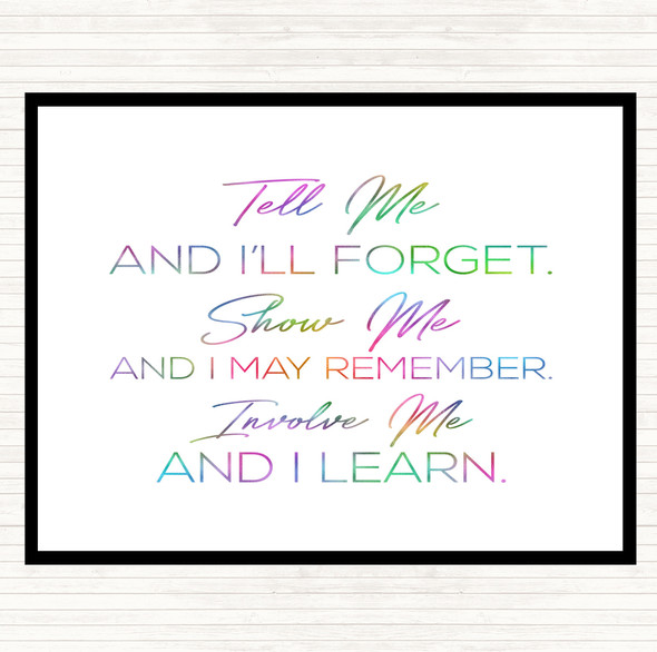 Teach Me Rainbow Quote Dinner Table Placemat