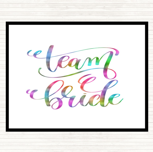 Team Bride Rainbow Quote Dinner Table Placemat