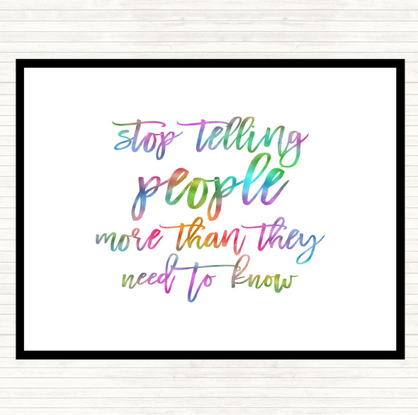 Telling People Rainbow Quote Dinner Table Placemat
