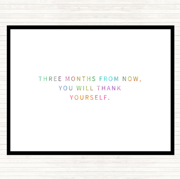 Thank Yourself Rainbow Quote Dinner Table Placemat