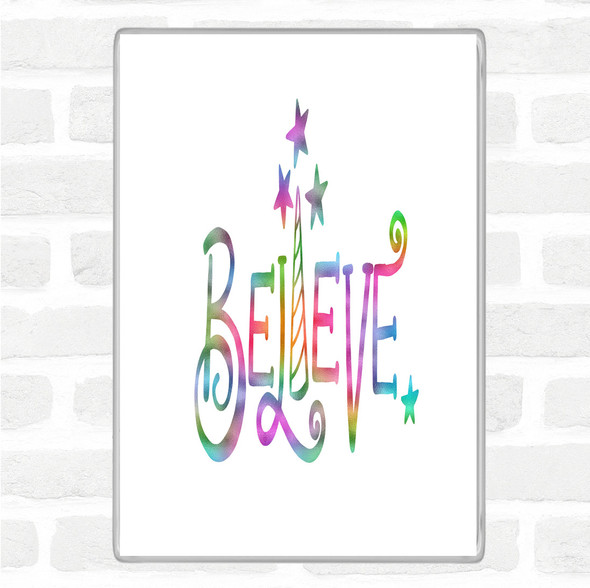 Believe Unicorn Rainbow Quote Jumbo Fridge Magnet