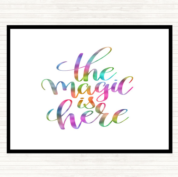 The Magic Is Here Rainbow Quote Mouse Mat Pad