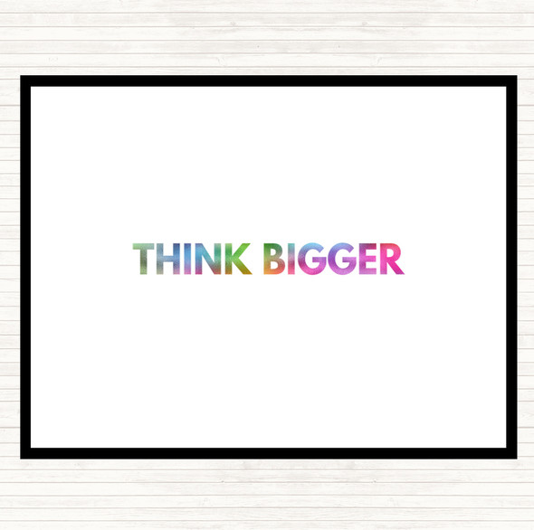 Think Bigger Rainbow Quote Mouse Mat Pad