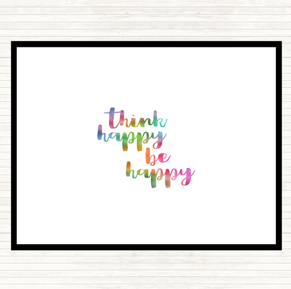 Think Happy Rainbow Quote Dinner Table Placemat