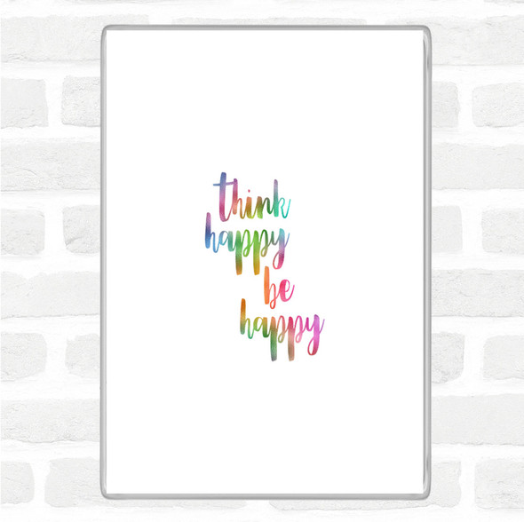 Think Happy Rainbow Quote Jumbo Fridge Magnet