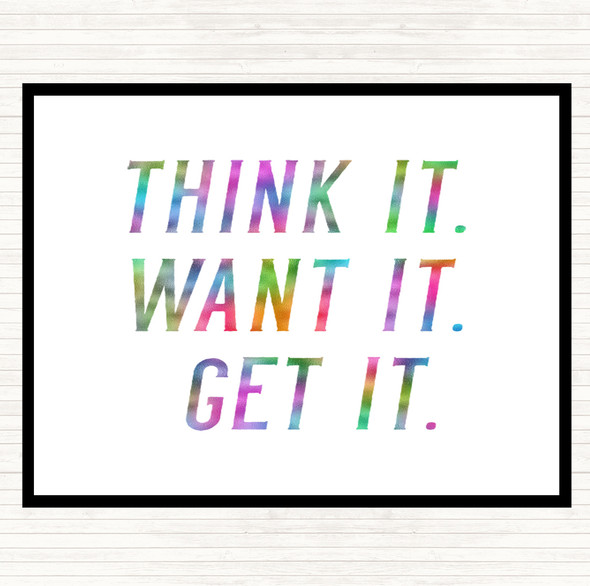 Think It Rainbow Quote Mouse Mat Pad