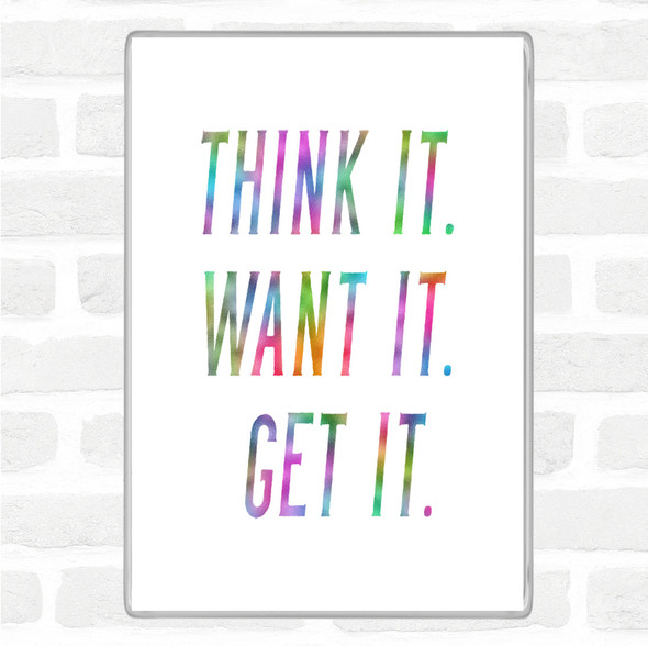 Think It Rainbow Quote Jumbo Fridge Magnet