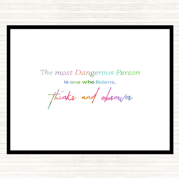 Thinks And Observes Rainbow Quote Dinner Table Placemat