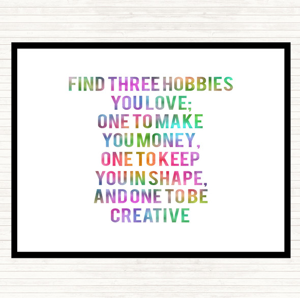 Three Hobbies You Love Rainbow Quote Mouse Mat Pad