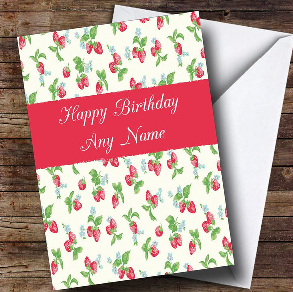 Strawberry Personalised Birthday Card