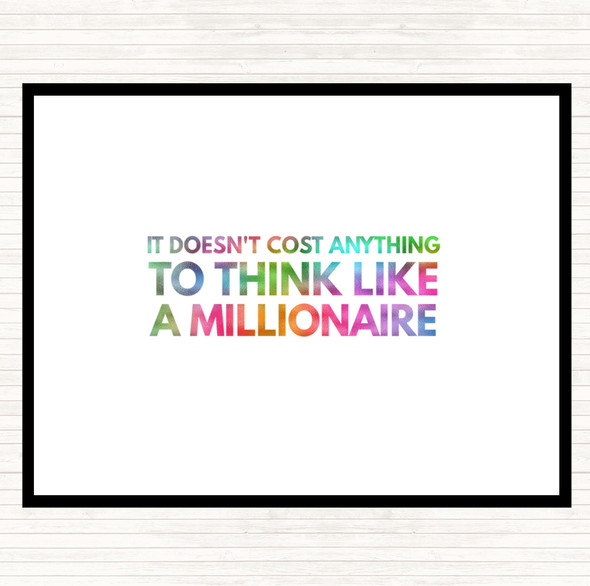 To Think Like A Millionaire Costs Nothing Rainbow Quote Mouse Mat Pad
