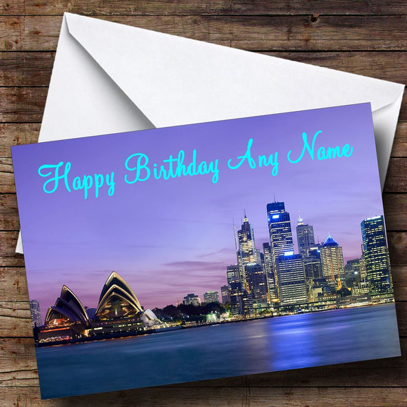 Sydney Australia Personalised Birthday Card