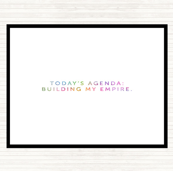 Todays Agenda Rainbow Quote Mouse Mat Pad
