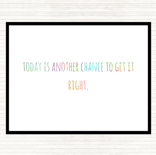 Todays Another Chance Rainbow Quote Dinner Table Placemat