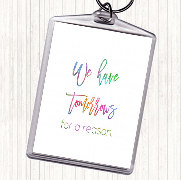 Tomorrows For A Reason Rainbow Quote Bag Tag Keychain Keyring