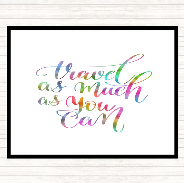 Travel As Much As Can Rainbow Quote Mouse Mat Pad