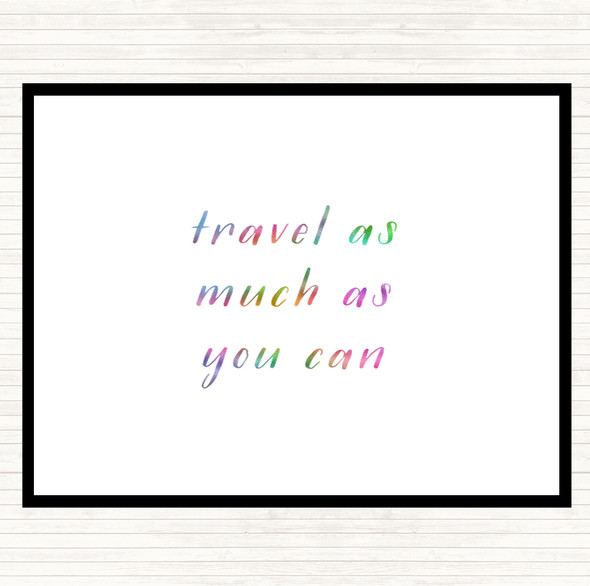 Travel As Much As You Can Rainbow Quote Mouse Mat Pad