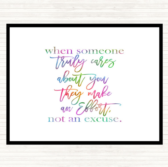 Truly Cares Rainbow Quote Dinner Table Placemat