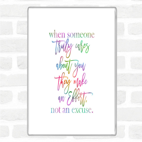 Truly Cares Rainbow Quote Jumbo Fridge Magnet