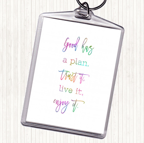 Trust It Rainbow Quote Bag Tag Keychain Keyring