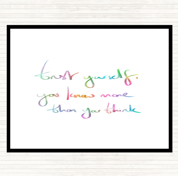 Trust Yourself Rainbow Quote Mouse Mat Pad