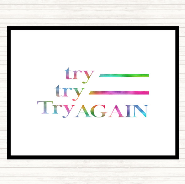 Try Again Rainbow Quote Mouse Mat Pad