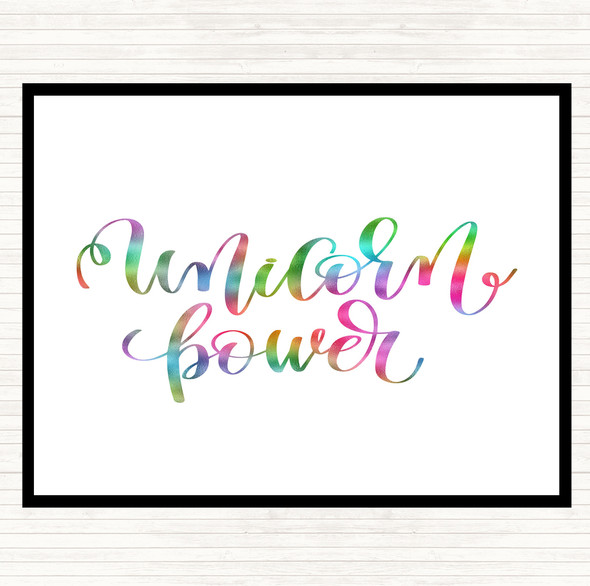 Unicorn Power Rainbow Quote Mouse Mat Pad