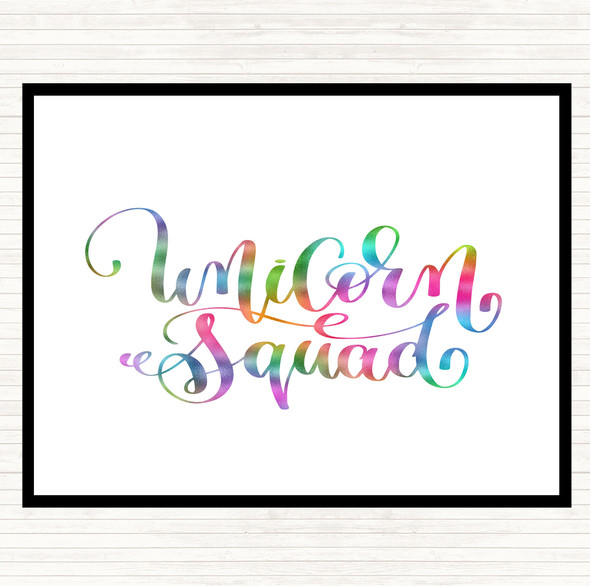 Unicorn Squad Rainbow Quote Dinner Table Placemat