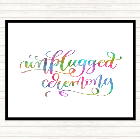 Unplugged Ceremony Rainbow Quote Dinner Table Placemat