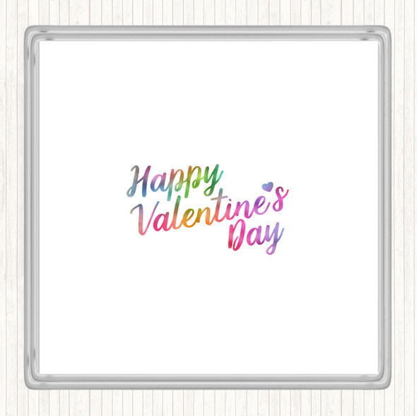 Valentines Rainbow Quote Drinks Mat Coaster