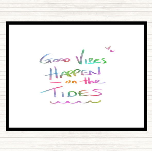 Vibes On The Tides Rainbow Quote Mouse Mat Pad