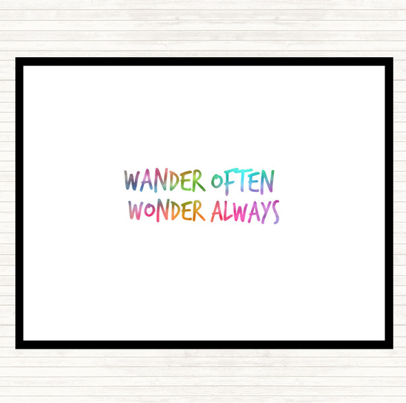 Wander Often Wonder Always Rainbow Quote Dinner Table Placemat