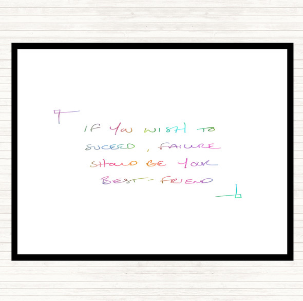 Want To Succeed Rainbow Quote Mouse Mat Pad