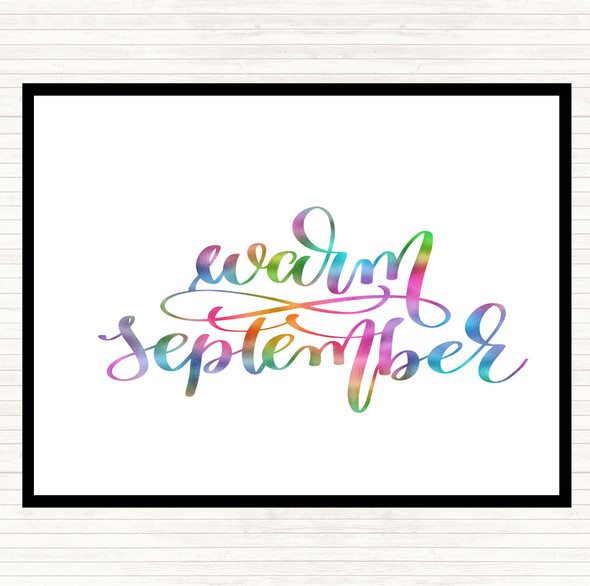 Warm September Rainbow Quote Dinner Table Placemat