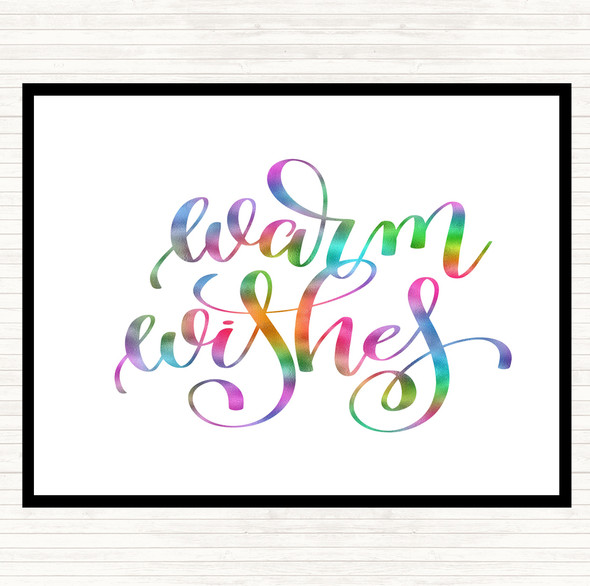 Warm Wishes Rainbow Quote Dinner Table Placemat