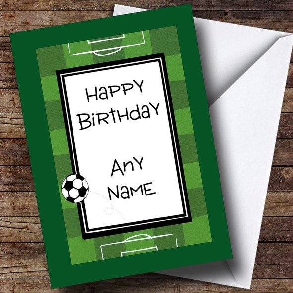 Football Fan Pitch Personalised Birthday Card