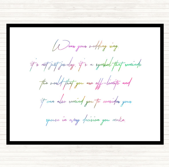 Wedding Ring Rainbow Quote Mouse Mat Pad