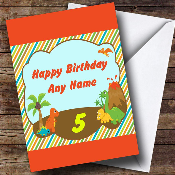 Dinosaurs Any Age Personalised Birthday Card