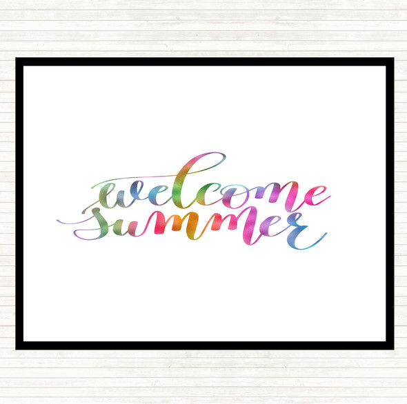 Welcome Summer Rainbow Quote Mouse Mat Pad