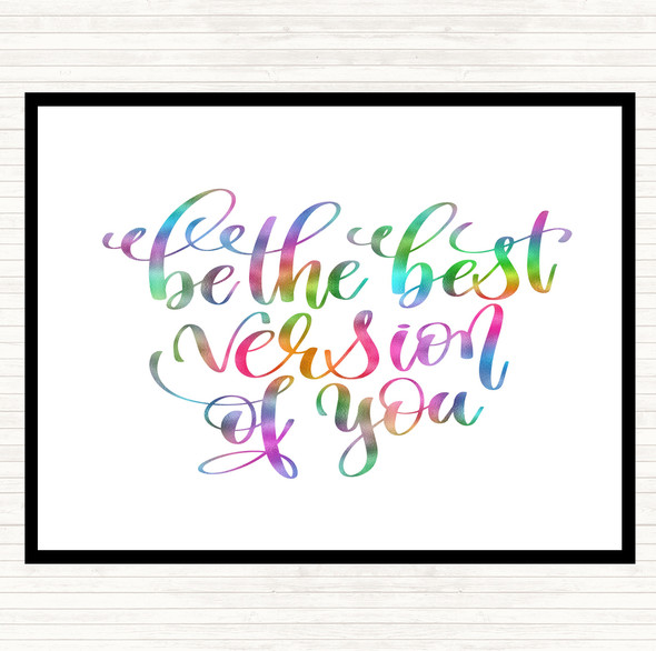 Best Version Of You Swirl Rainbow Quote Dinner Table Placemat