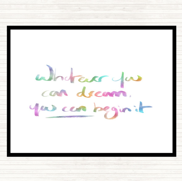 Whatever You Dream Rainbow Quote Mouse Mat Pad