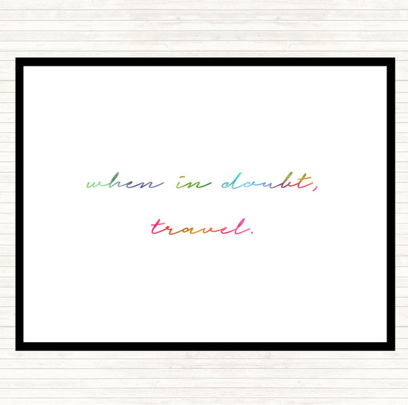 When In Doubt Rainbow Quote Mouse Mat Pad