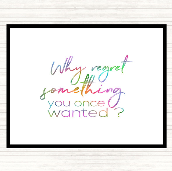 Why Regret Rainbow Quote Mouse Mat Pad