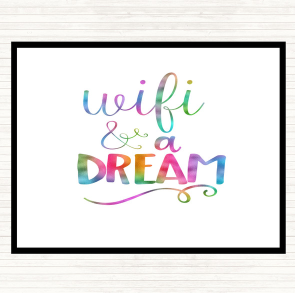 WIFI And A Dream Rainbow Quote Mouse Mat Pad