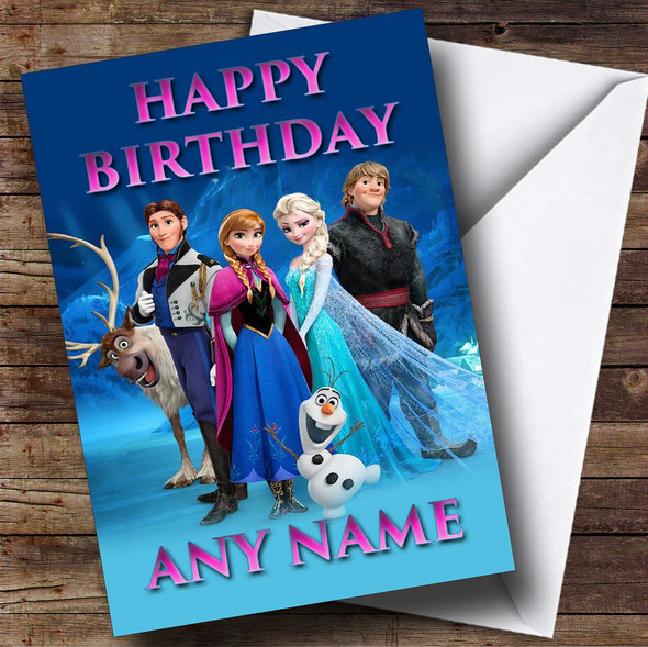 Elsa Anna Sven Olaf Frozen Personalised Birthday Card